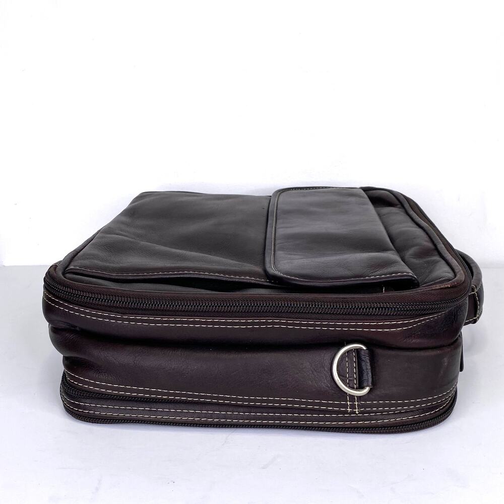 Maroon Leather Laptop Bag Vintage Latico Briefcase Travel File Organize Business - Picture 8 of 12